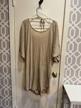Women's XL Free People Open Back Scoop Neck Romper - Taupe
